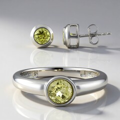 Parure in argento con Quarzo Ouro Verde