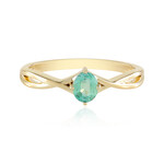 Gouden ring met een Paraiba kleurige smaragd