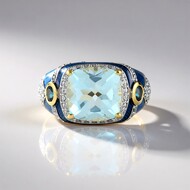 Anillo en plata con Topacio azul cielo (Adela Silber)