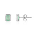Colombian Emerald Silver Earrings