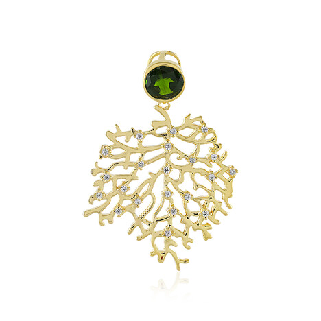 Russian Diopside Silver Pendant