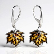 Pendientes en plata con Ámbar báltico (dagen)