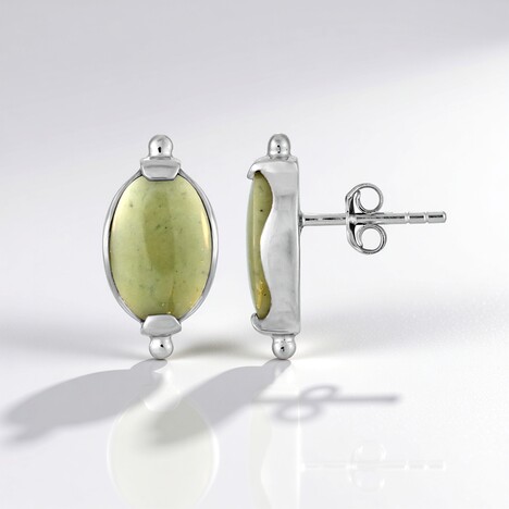 Orecchini in argento con Legno Fossile (Bali Barong)
