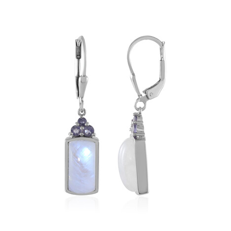 Pendientes en plata con Piedra de luna azul (KM by Juwelo)