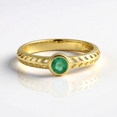 Anillo en plata con Esmeralda de Colombia (Ornaments by de Melo)