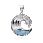 Zawieszka ze srebra rodowanego - Larimar