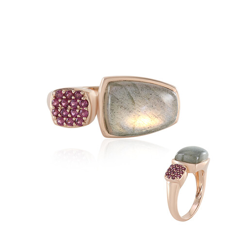 Kupferfarbener Maniry-Labradorit-Silberring (KM by Juwelo)