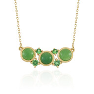 Zilveren halsketting met chrysopraasstenen (KM by Juwelo)