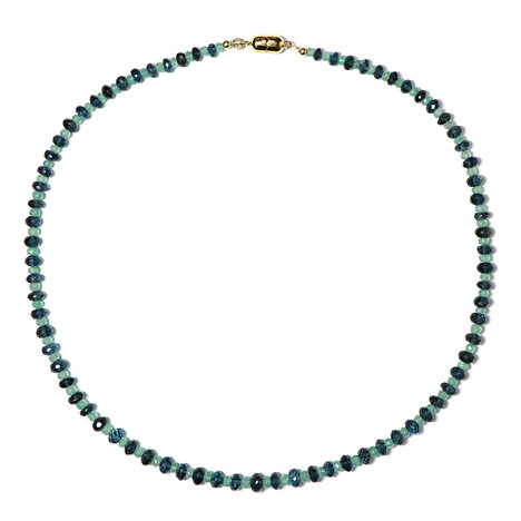 Zilveren halsketting met Zambia-smaragdstenen (Riya)