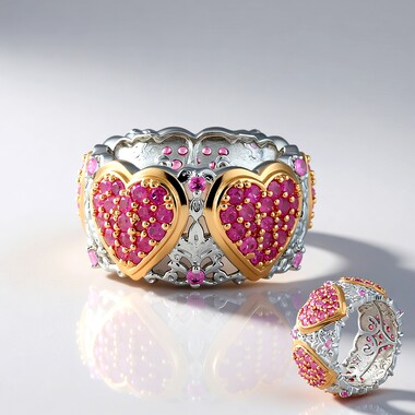 Anello in argento con Zaffiro Rosa (Gems en Vogue)