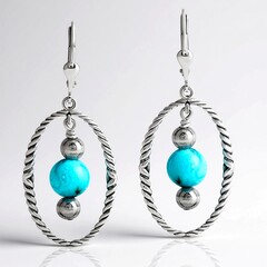 Orecchini in argento con Turchese Kingman (Desert Chic)