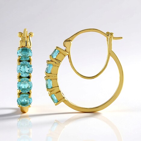Boucles d'oreilles en argent et Apatite bleue