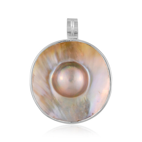 Ciondolo in argento con Perla Mabe (Bali Barong)