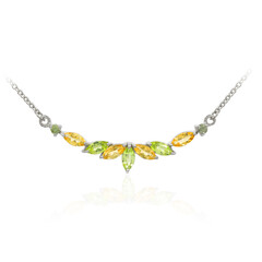 Zilveren halsketting met citrienstenen