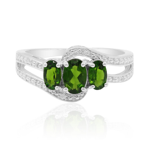 Anello in argento con Diopside Russo