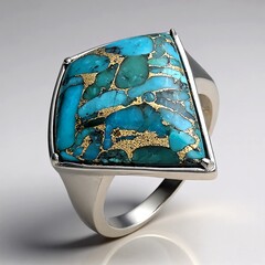 Anello in argento con Mosaico turchese