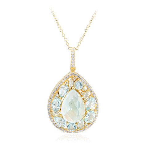 Himmelblauer Topas-Silberhalskette