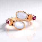 Anello in argento con Pietra di Luna Bianca (KM by Juwelo)