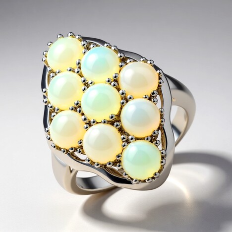 Anello in argento con Opale di Welo