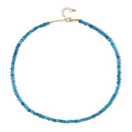 Neonblauer Apatit-Silberhalskette