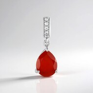 Red Chalcedony Silver Pendant