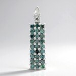 Ciondolo placcato in platino con Diamante Fancy