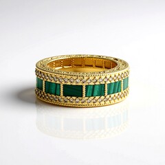 Anello in argento con Malachite
