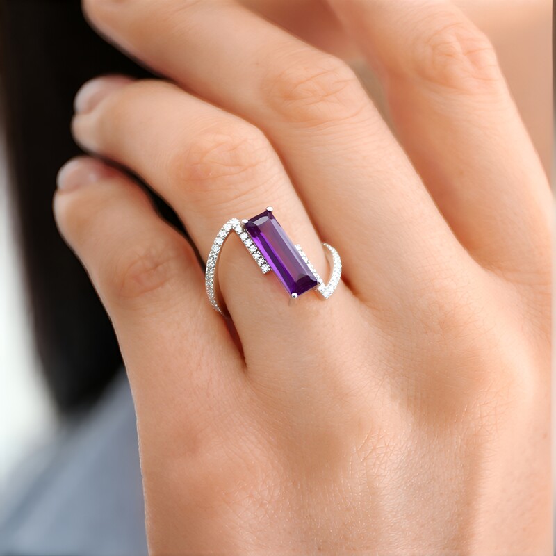 Sambia-Amethyst-Silberring (de Melo Essence)