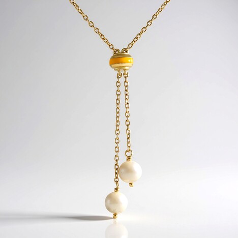 Collana in argento con Perla d'Acqua Dolce Bianca