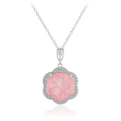 Collier en argent et Quartz rose pastel