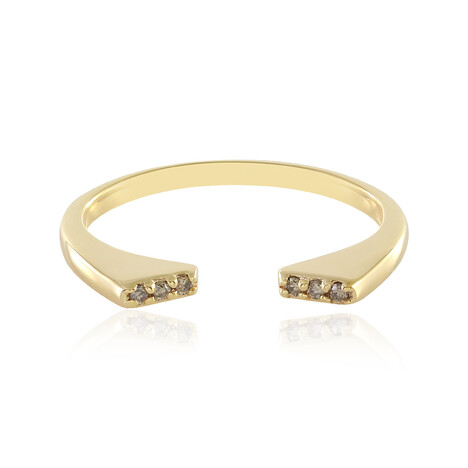 I3 Champagner-Brillant-Silberring