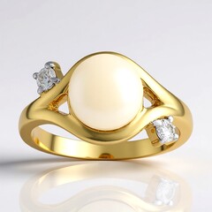 Anello in argento con Perla d'Acqua Dolce Bianca