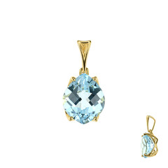 9K Sky Blue Topaz Gold Pendant (dagen)