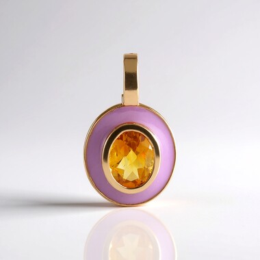Citrine Silver Pendant (Adela Silber)