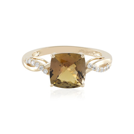 Nicht erhitzter Gelber Tansanit-Goldring