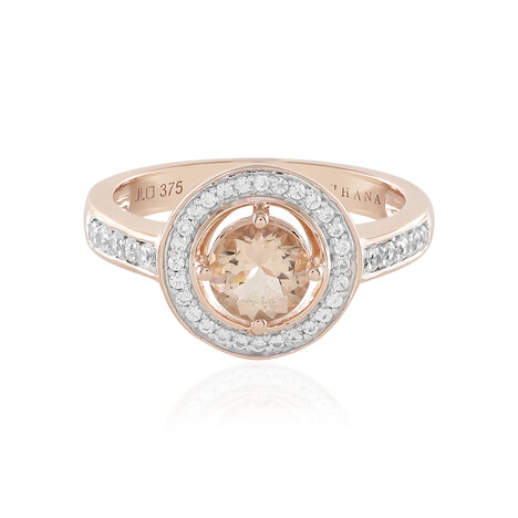 Anillo en oro con Morganita AAA (SUHANA)