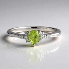 Anello placcato in platino con Tormalina Cuprian