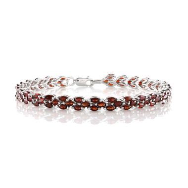 Mosambik-Granat-Silberarmband