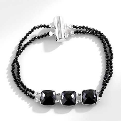 Bracciale in argento con Spinello Nero (KM by Juwelo)