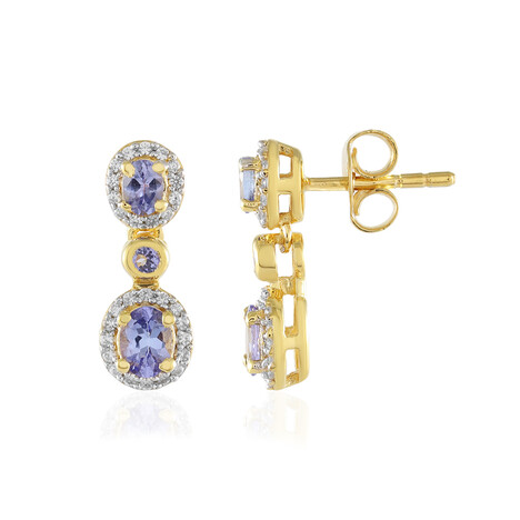 Boucles d'oreilles en argent et Tanzanite