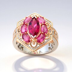 Anello in argento con Tormalina Rosa Brasiliana