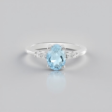 Anello in argento con Topazio Blu Cielo