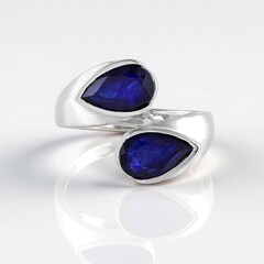 Anello in argento con Zaffiro Blu del Madagascar (de Melo Essence)