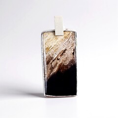 Ciondolo in argento con Legno Fossile