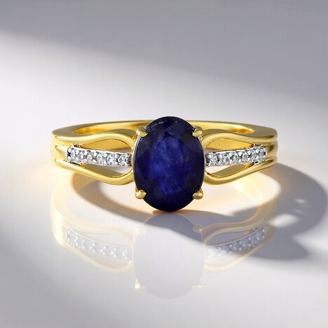 Anello in argento con Zaffiro Blu del Madagascar