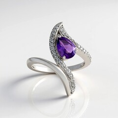 Anello in argento con Ametista Siberiana (de Melo Essence)