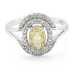 Zilveren ring met een gele beril