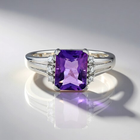 Anello in argento con Ametista Uruguay