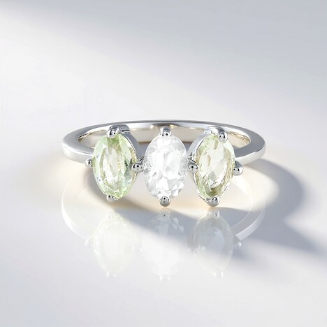 Bague en argent et Améthyste verte