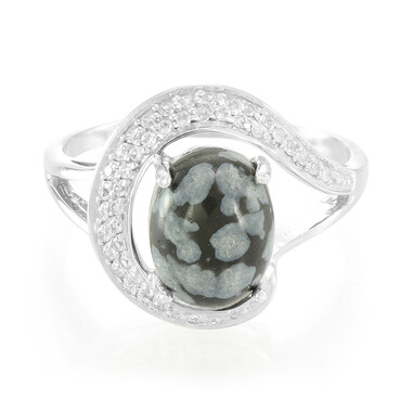 Schneeflocken-Obsidian-Silberring